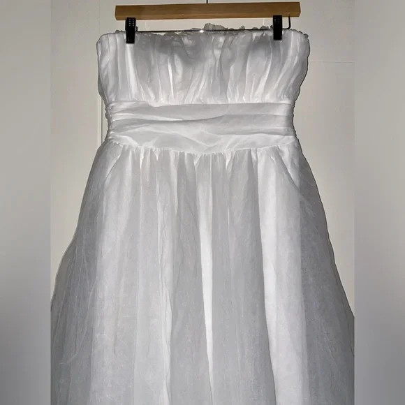 knee length dresses for ladies Dark Taupe Glitter Mesh Strapless Midi Dress main image 0